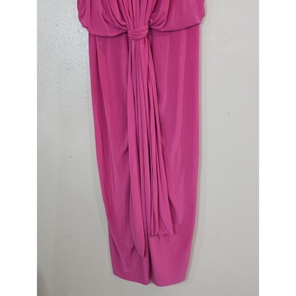 T Bags Los Angeles Womens V-Neck Sleeveless Knot Dress Pink Size Small Misa - Picture 4 of 12